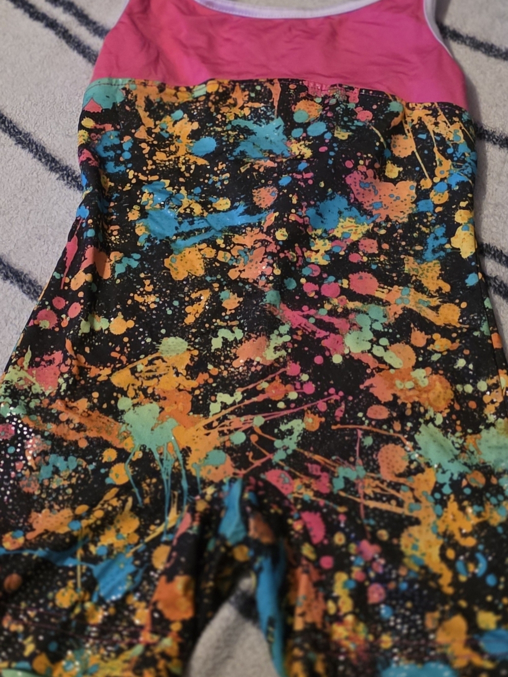 Girls Paint-Splash Print Leotard Size 4
